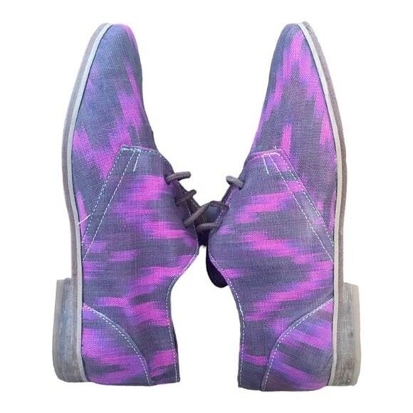 Osborn Ethically Handcrafted Rainbow Canvas & Leather Oxford Lace Up Shoes Sz 37 - Picture 7 of 10